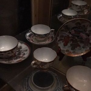 Chinese porselain vintage set of cup n plates